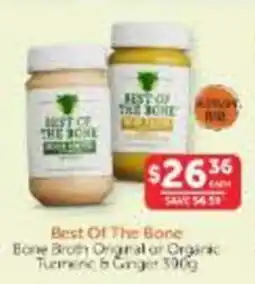 WHOLELIFE Best Of The Bone Bone Broth Original or Organic Turmeric & Ginger offer
