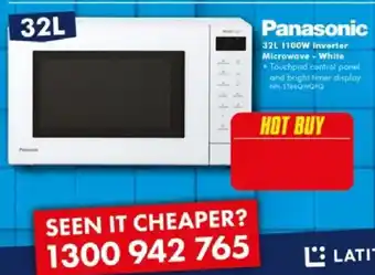 The Good Guys Panasonic 32L 1100W Inverter Microwave - White offer