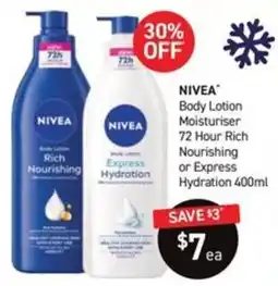 Chemist King Nivea Body Lotion Moisturiser offer