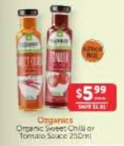 WHOLELIFE Ozorganics Organic Sweet Chili or Tomato Sauce offer