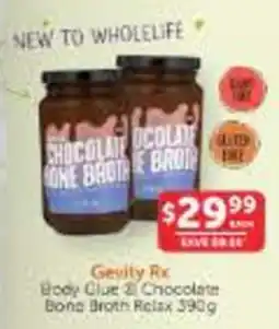 WHOLELIFE Gevity Rx Body Glue Chocolate Bone Broth Relax offer