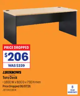Officeworks J.Burrows Toro Desk offer
