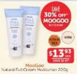 WHOLELIFE Moogoo Natural Full Cream Moisturiser offer