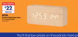 Officeworks Otto Bamboo Digital Desk Clock offer