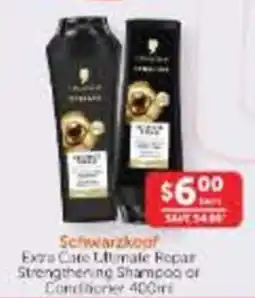 WHOLELIFE Schwarzkopf Extra Care Ultimate Repair Strengthening Shampoo or Conditioner offer