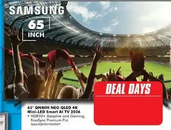 The Good Guys Samsung 65" QN80H NEO QLED 4K Mini-LED Smart AI TV 2026 offer