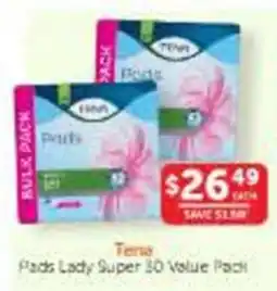 WHOLELIFE Tena Pads Lady Super 30 Value Pack offer