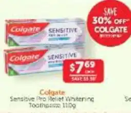 WHOLELIFE Colgate Sensitive Pro Relief Whitening Toothpaste offer