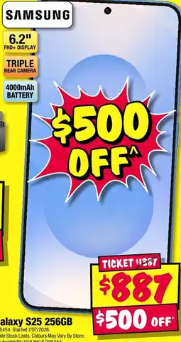 JB Hi-Fi Samsung Galaxy S25 256GB offer