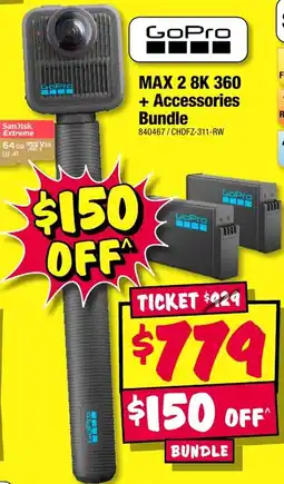 JB Hi-Fi GoPro MAX 2 8K 360 + Accessories Bundle offer