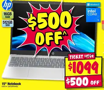 JB Hi-Fi hp 15" Notebook offer