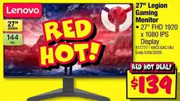 JB Hi-Fi Lenovo 27" Legion Gaming Monitor offer