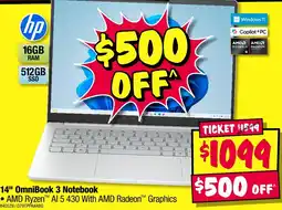 JB Hi-Fi hp 14" OmniBook 3 Notebook offer