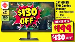 JB Hi-Fi Omen 27" FHD Gaming Monitor offer