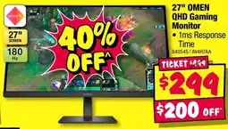 JB Hi-Fi Omen QHD Gaming Monitor offer