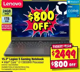 JB Hi-Fi Lenovo Legion 5 Gaming Notebook offer