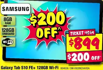 JB Hi-Fi Samsung Galaxy Tab S10 FE+ 128GB Wi-Fi offer
