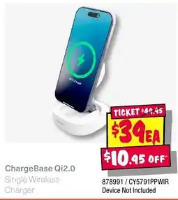 JB Hi-Fi ChargeBase Qi2.0 Single Wireless Charger offer