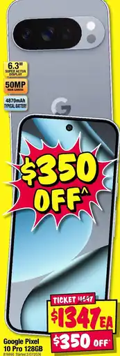 JB Hi-Fi Google Pixel 10 Pro 128GB offer