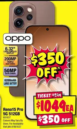 JB Hi-Fi OPPO Reno15 Pro 5G 512GB offer