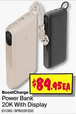 JB Hi-Fi BoostCharge Power Bank 20K With Display offer