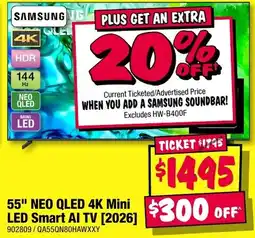 JB Hi-Fi Samsung 55 NEO QLED 4K Mini LED Smart AI TV [2026] offer