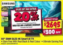JB Hi-Fi 55 S90H OLED 4K Smart AI TV offer