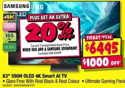 JB Hi-Fi Samsung 83 S90H OLED 4K Smart AI TV offer
