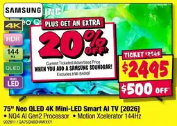 JB Hi-Fi Samsung 75 Neo QLED 4K Mini LED Smart AI TV offer