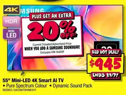 JB Hi-Fi Samsung 55 Mini LED 4K Smart AI TV offer