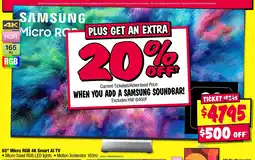 JB Hi-Fi 65 Micro RGB 4K Smart AI TV offer