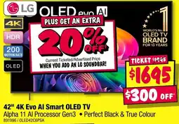 JB Hi-Fi LG 42" 4K Evo AI Smart OLED TV offer