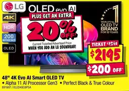 JB Hi-Fi LG 48" 4K Evo AI Smart OLED TV offer