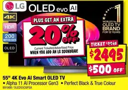 JB Hi-Fi LG 55" 4K Evo AI Smart OLED TV offer