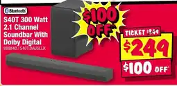 JB Hi-Fi S40T 300 Watt 2.1 Channel Soundbar With Dolby Digital offer