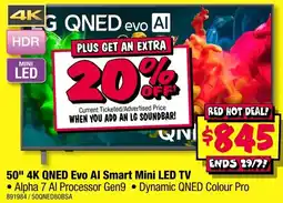 JB Hi-Fi 50" 4K QNED Evo AI Smart Mini LED TV offer