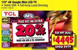 JB Hi-Fi TCL 115" 4K Google Mini LED TV offer