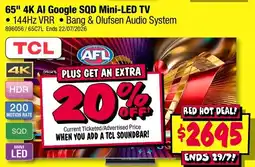 JB Hi-Fi TCL 65" 4K AI Google SQD Mini-LED TV offer