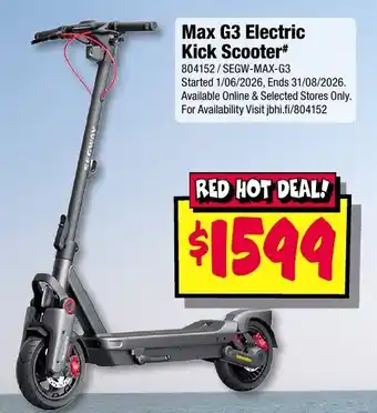 JB Hi-Fi Max G3 Electric Kick Scooter offer