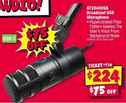 JB Hi-Fi AT2040USB Broadcast USB Microphone offer