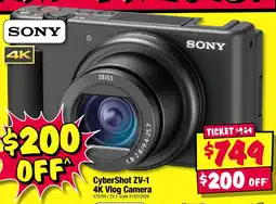 JB Hi-Fi CyberShot ZV 1 4K Vlog Camera offer