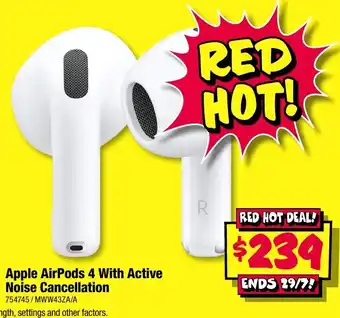 JB Hi-Fi Apple AirPods 4 With Active Noise Cancellation offer