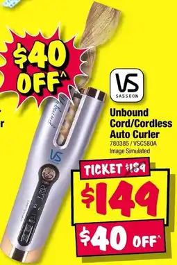 JB Hi-Fi VS Sassoon Unbound Cord/Cordless Auto Curler offer
