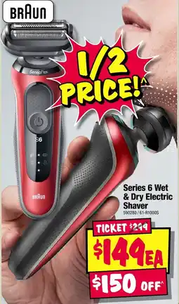 JB Hi-Fi Braun Series 6 Wet & Dry Electric Shaver offer