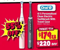 JB Hi-Fi Oral-B iO 5 Personalised Clean Electric Toothbrush With Travel Case offer