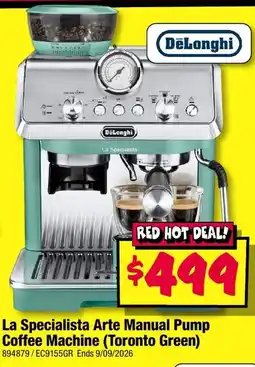 JB Hi-Fi La Specialista Arte Manual Pump Coffee Machine Toronto Green offer