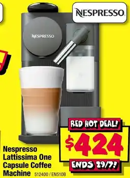 JB Hi-Fi Nespresso Lattissima One Capsule Coffee Machine offer