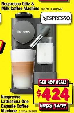 JB Hi-Fi Nespresso Citiz & Milk Coffee Machine offer