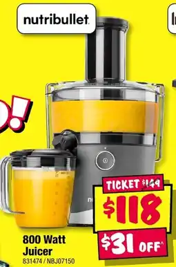 JB Hi-Fi nutribullet 800 Watt Juicer offer