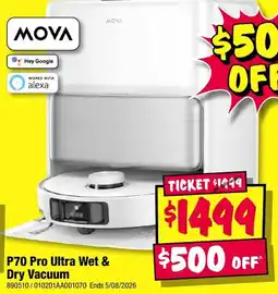 JB Hi-Fi Mova P70 Pro Ultra Wet & Dry Vacuum offer